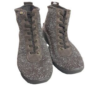 Arcopedico Womens size 38-Size 7.5 Lace Dark Brown/White Comfort Slip On Healthy